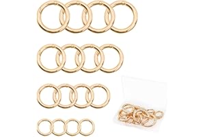 QUMENEY 16PCS Spring O Ring, Zinc Alloy Round Carabiner Snap Trigger Buckle, Hooks Clip DIY Accessories 4 Styles for Key Chains, Bag, Purse and Handbag