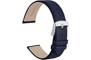 WOCCI Cinturini per Orologi Eleganti, Vera Pelle, Fibbia in Acciaio Inossidabile, 8mm 10mm 12mm 13mm 14mm 16mm 18mm 20mm 22mm