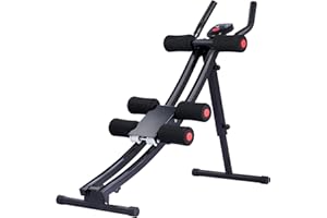 ZELUS Ab Machine for Home Gym, Core Strength Training Equipment for Home Fitness, Coaster with 4 Intensities and Digital Display, Foldable Core Trainer for