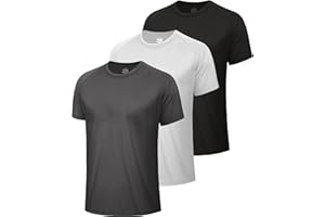 BOOJO 1, 3 or 5er Pack Sport Tshirts Herren Schnelltrocknend Shirt Kurzarm Sportshirt Gym Funktionsshirt Männer für Fitness Trainings