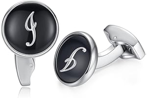 HONEY BEAR Briefe Initialen Buchstabe manschettenknöpfe Herren Edelstahl Hochzeit Cufflinks Manschettenknopf Schwarz