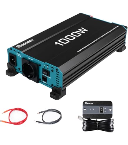 VEVOR Gemodificeerde sinusomvormer, 5000 W, DC 12 V naar AC 230 V omvormer met 2 AC-stopcontacten, 2 USB-poorten, 1 type C-poort, lcd-display en een afstandsbediening voor huishoudelijke apparaten met