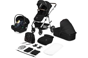 LIONELO Amber Coche de bebé multifuncional 3 en 1 Conjunto silla de paseo con el Asiento de Cubo e Capazo Manillar regulable Bolsa Mosquitero Protector de lluvia Asiento de coche