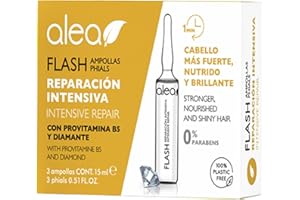 ALEA COSMETICS ALEA - Ampollas Hidratantes para el Cabello - Ampollas Flash - 3 x 15 ml - Nutre Intensamente el Cabello - Aporta Fuerza y Resistencia - Reparador de Puntas - Previene la Rotura - Pelo más Brillante
