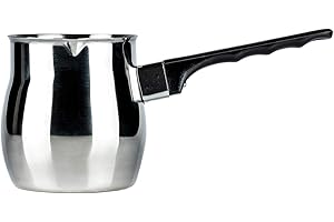 Café Ole S8059/06 Café Olé Stainless Steel Turkish Pot Cezve Ibrik Style Traditional Stovetop Coffee Maker 6oz (170ml), Silver