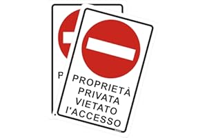 Andchi 2 Pezzi Cartello Proprietà Privata Non è Permesso l'Ingresso Segnaletica in Alluminio, Impermeabile e Antiruggine 20x30 cm