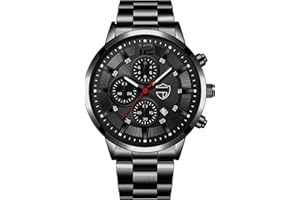 GENERIC Orologio da Uomo in Acciaio Inossidabile alla Moda, personalità, quadrante Grande con Calendario, Orologio al Quarzo analogico, Casual