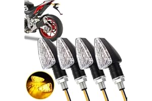 Greluma 4 Piezas Motocicleta 15 LED Intermitentes Indicadores ámbar Luz de giro 12V Mini Intermitente impermeable para motocicleta (Nueva versión)