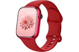 AMSKY Silikonowe paski kompatybilne z paskiem Apple Watch 40, 41, 44, 42, 45, 38, 49 mm, uniseks, sportowy pasek kompatybilny z iWatch Series 9, 8, 7, 6, 5, 4, 3, 2, 1, Se Ultra, H-czerwony,