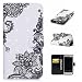 Produktbild Honghushop PU Leder Hülle für Samsung Galaxy A3 (2017) Brieftasche Klapphülle Flip Case Schwarze Spitze Blume Design Ledertasche Schutzhülle für Galaxy A3 2017 Stand Folio Hülle Etui Scratch Magnetverschluss Fächern Karten Handyhülle für Samsung Galaxy A3 2017