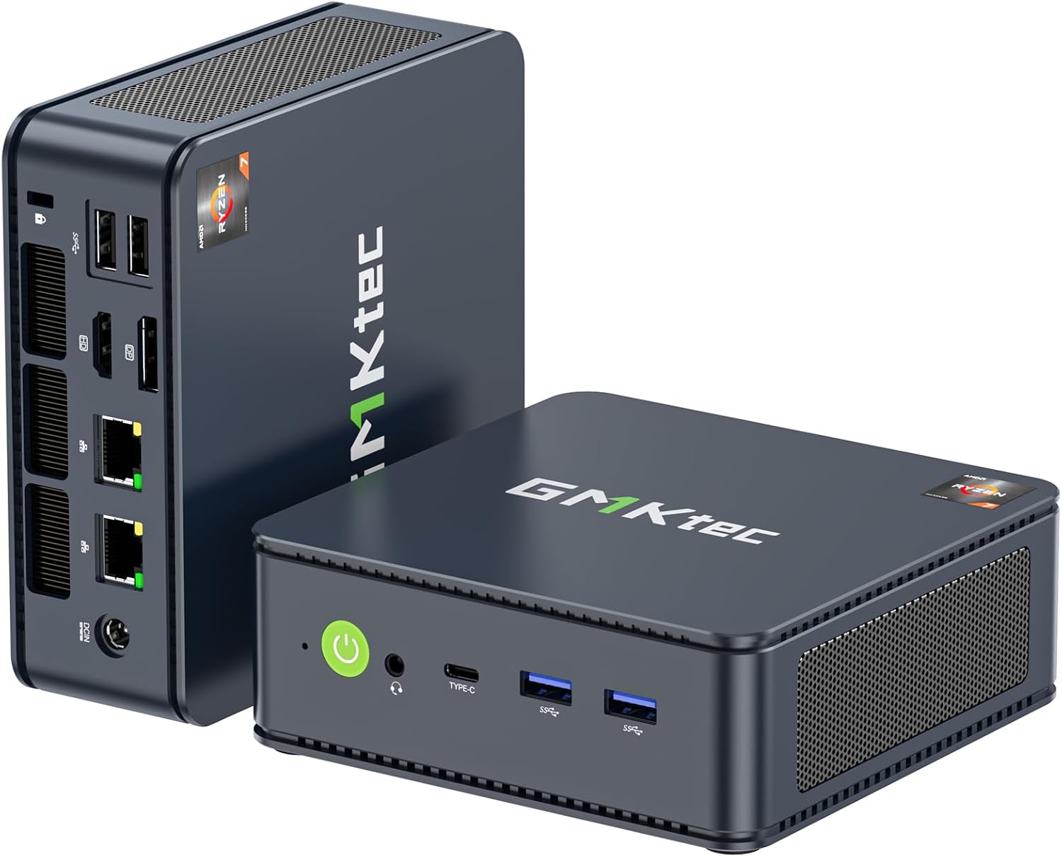 GMKtec AMD Ryzen 7 Mini PC W-11 Pro 7730U(Schlagen Sie Ryzen 7 5825U) (8 C/16 T4,50 GHz), M5 Ultra Dual LAN 2.5G Mini Computer, 32GB DDR4 RAM+1TB PCIe-SSD, WiFi 6, USB 3.2, USB-C, BT 5.2, DP, HDMI