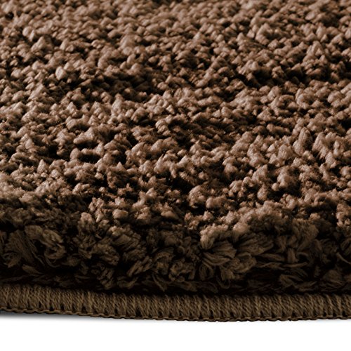 Badematte aus weichem & kuscheligem Hochflor | Öko-Tex zertifiziert | braun | 50x80cm - 3