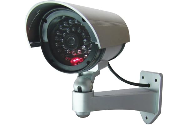 mws Caméra factice d’extérieur, avec 30 LEDs factices Clignotants à infrarouges - Aspect Professionnel, de Type CCTV