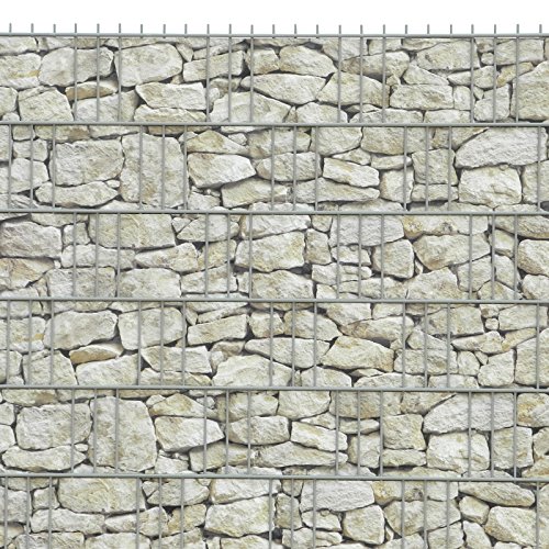 Sichtschutzstreifen mit Motiv / M-tec print® / PVC / hellen Sandstein Toscana ✔ für 3 Reihen im Zaunfeld ✔ inkl. 6 Klemmschienen ✔ – SIE KAUFEN HIER DIREKT BEIM HERSTELLER – - 6