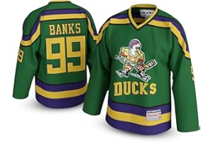 UNLC Adam Banks #99 Mighty Ducks Jersey – 90s Movie Ice Hockey Shirt, Stitched Letters, Throwback Costume for Men & Women, S–5XL