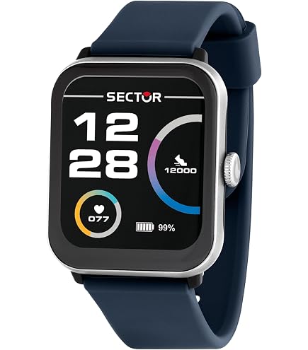 Sector No Limits S-04 Colours Smartwatch Uomo | Cassa In Alluminio 40x34,7mm, Cinturino Silicone Nero/Rosso, Touch Screen, 3 ATM