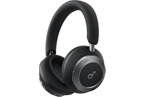 Soundcore Space One Pro de Anker, Auriculares con Cancelación de Ruido Activa Adaptativa con 6 Micrófonos, Diseño Muy Plegable, Audio sin Pérdidas 60H, Carga Ultrarrápida, Inalámbrico Hi-Res con LDAC