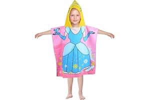 BIQIQI Toalla Niño Piscina Poncho de Playa con Capucha Bañera Toalla Bañera Ducha Nadar Piscina Dibujos Animados Manta de Baño para Niñas Niños Infantiles Toallas de Baño 2-8 años