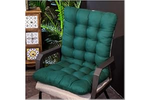 SHTGOI 1 Stück Set Stuhlkissen Sitzkissen 45 x 100 cm Sitzpolster Gartenstuhlauflagen Hochlehner Auflagen Stuhl Sitzauflagen Schaukelstuhl Rückenlehne Kissen Zurück Dickes Rückenkissen Dunkelgrün