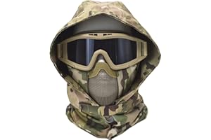 NC Sturmhaube Winddichte Maske Halbgesicht Airsoft Mesh-Maske Und Taktische Schutzbrille, Geeignet Für Halloween und Airsoft Paintball Spiele