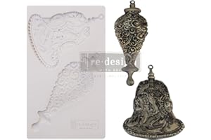 PRIMA MARKETING INC Redesign With Prima 655350646141 Silver Bells Clay, Soap Making Molds,Pottery & Modeling Clays, 5"x8"x8mm