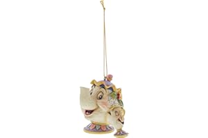 Disney Traditions, Figura de Sra. Pott y Chip para colgar de "La Bella y la Bestia", Enesco, Navidad.