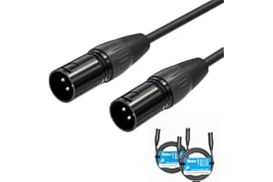 Yinker 2 pezzi cavo XLR Male-Male 1,5m cavo microfono XLR 3 poli maschio-maschio 2 pezzi per apparecchiature audio e sonore 1,5m
