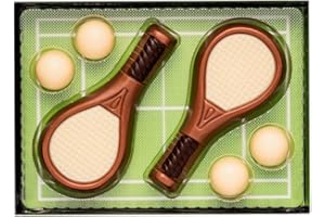 ANTICO CAFFE' NOVECENTO Weibler Confiserie | Astuccio Set Racchette Tennis | Racchette da Tennis in Cioccolato | Cioccolato al Latte Decorazioni - 65 Gr | Soggetti in Cioccolato Latte