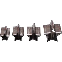 Lot De 3 Emporte-Pièces Pour Cuir/ Tissu - Formes Goutte, Cœur, Étoile - Tailles 15, 30, 50 Mm - Acier - 9