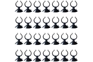 LANCARE Lot de 28 ventouses d'aquarium - Séparateur - Ventouses d'aquarium - Pour tuyau à air, pompe, tuyau d'air - Noir