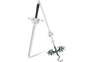 YOLJUN Lesezeichen Metall Fantasy mit Drachenschwert, Personalisiertes im Vintage-Stil, Leuchtendes Lesezeichen Personalisiert für Buchliebhaber, Einzigartiges Geschenk (Blau)