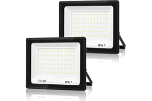 YZYFACAI Faretto Led da Esterno Con 50W 2Pcs，7000K Faro Led da Esterno Bianca Fredda Impermeabile IP67 5000LM LED ， Illuminazione da Parete per Esterni per Giardino, Patio, Garage, Ingresso