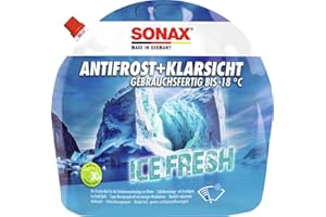 ‎SONAX SONAX AntiFrost+KlarSicht bis -18 °C Ice Fresh (3 Liter) gebrauchsfertiger Scheibenreiniger mit trendigem Ice-Fresh-Duft für die Scheibenwaschanlage im Winter | Art-Nr. 01334090