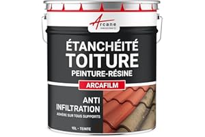 Étanchéité Toiture : Peinture résine d'étanchéité ARCAFILM pour Toit et Tuile - 10 L Brun - ARCANE INDUSTRIES