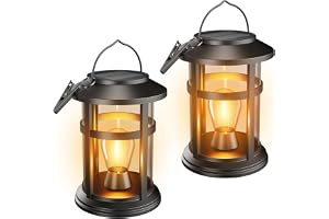 Electight 2 stycken solcellslampor för utomhusbruk, hängande solcellslyktor | för utomhusbruk, IP65 väderbeständig, solcellslykta med LED-lampa för trädgård, balkong, camping, halloween