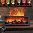 Mini Fireplace Diffuser, Fireplace Diffuser, Flame Diffuser, Fireplace Humidifier, Mini Fireplace Diffuser for Essential Oils, Flame Aroma Humidifier Diffuser, Fireplace Oil Diffuser (Black)