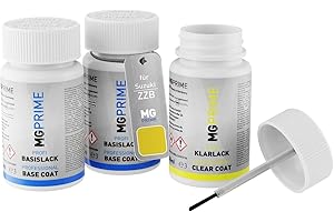 MG PRIME Autolack Lackstift Set für Suzuki ZZB Kinetic Yellow Grundlack Basislack Klarlack je 50ml