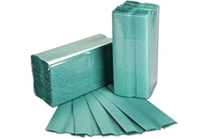 C Fold Paper Hand Towels | Green | 1-Ply | 176 Sheets per Sleeve | 310mm x 220mm | Stuff 4 Office (Green, 5 Sleeves (880 Hand Towels))