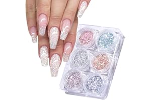 GZSYY Paillette à Ongle Poudre Paillettes Ongles 6 Couleurs Brillant Ongle Holo Glitter Nails Pigment Ongle Poudre