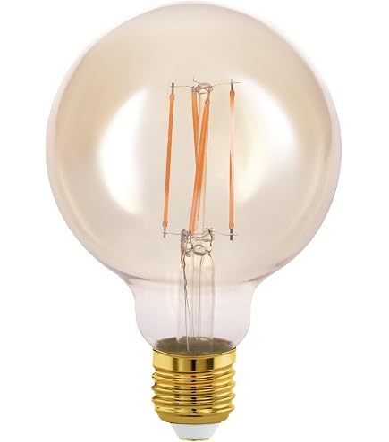 EGLO Connect.z Lampadina LED Smart E27, Vintage G125 Ambra, ZigBee, Dimmerabile, 5W 360 Lumen, Bianco Caldo/Freddo
