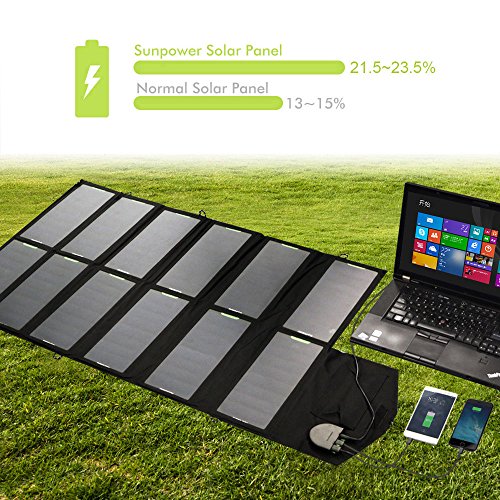 ALLPOWERS 80W Faltbares Solarpanel SunPower Solar LadegerÃ¤t (Dual 5V USB mit iSolar Technologie + 18V DC Ausgang) fÃ¼r Laptop, Tablet, iPad, iPod, Smartphone, iPhone