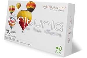 OFITURIA Papel Multiusos para Impresora A4 80 gsm - (500 Hojas – 1 paquete)