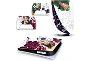 MaD Vision® Extra-Durable Skin Kit per PlayStation 5 (PS5) Digital | Set di Pellicole Adesive in Vinile Opaco per la Console e 2 Controller - per Anime|OnePiece Design