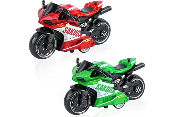CDLIZW Moto Modèle Jouet,2 PCS Modèle de Moto de Simulation,Jouets de Motos pour Enfants,Motos Jouets Convient Aux Enfants De Plus De Jouet Éducatif Cadeau d'anniversaire Ornement Décoration