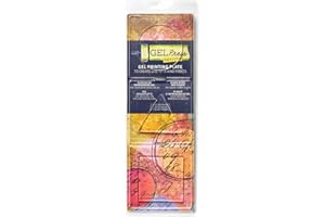 Gel Press Ensemble de Plaques Monoprint en Cercle/Carré et Triangle pour Créer des Impressions en Bloc Artistiques et Uniques, Transparent, 8 cm