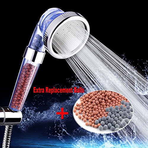 Duschkopf, AUSTOR Handbrause Negative Chlor Ionischen Filter 3-Way sprühen Dusche Kopf Hoher Druck mit Extra 3 pack Ersatz Negative Ionen Ball - 3