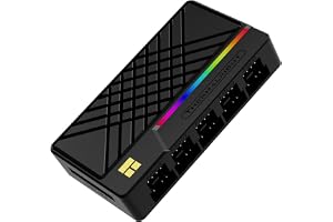 Thermalright ARGB & Hub X10 Black-10-port PWM/ARGB sync-styrenhet, SATA med överspänningsskydd, verktygsfri montering, för PC