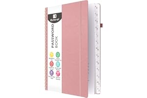 Dzhzal Carnet de mots de passe avec onglets alphabétiques pour les personnes âgées, carnet de mots de passe organisé à spirale, carnet de mots de passe pour adresse Internet, organiseur de mots de