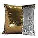 Produktbild Pailletten Kissen Meerjungfrau Glitzer Pailletten Kissenbezug Startseite Startseite Sofa Werfen Kissen Kissenabdeckung Dekokissen Fall 40 x 40cm (1 Pcs) By Alxcio - Gold und Silber