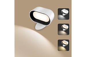 AISUO Wall Light, Touch & Remote Control Light, 7 Color Temperature & 5 Brightness Levels, 360 Degree Rotate Ball, Built-in 2500mAh Battery, Rechargeable Wall Light for Bedroom, Living Room.(White)